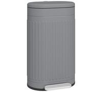 HOMCOM Cestino pedale 30L, antimpronte, coperchio soft-close, grigio