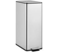 HOMCOM Cestino per rifiuti 20L Cestino a pedale Cestino per cosmetici Cestino per rifiuti con coperchio e pedale, cestino per rifiuti con contenitore interno, per soggiorno, ufficio, acciaio inox,