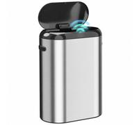HOMCOM Cestino Spazzatura Automatico con Sensore in Acciaio Inox 50L, Argento