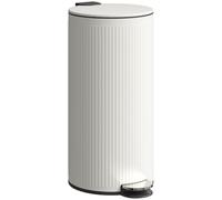 HOMCOM Cestino Spazzatura da 30L con Coperchio a Chiusura Morbida, Crema