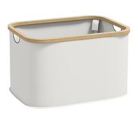 HOMCOM Cesto pieghevole per biancheria 36 L con maniglie per bagno camera da letto lavanderia 44,3x33,3x26,5 cm Crema
