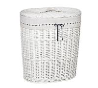 HOMCOM Portabiancheria in Vimini con Coperchio Sacco Tessuto Lavabile Max. 15kg