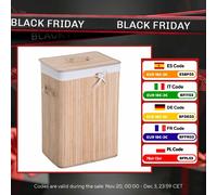 Homcom Cesto portabiancheria pieghevole con coperchio Secchio portabiancheria rettangolare