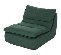 HOMCOM Sedia da Terra Moderna e Imbottita con Rivestimento, Chaise Longue, Poltrona Relax in Tessuto Effetto Velluto e Schiuma, 82x103x75 cm, Verde
