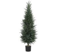 HOMCOM Cipresso artificiale grande 120 cm, piante artificiali in vaso, cipresso artificiale resistente ai raggi UV come decorazione reale per soggiorno camera da letto ufficio balcone