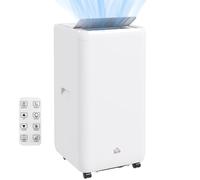 HOMCOM Climatizzatore Portatile 12000BTU 5 in 1, Condizionatore con 2 Velocità e Timer 24h, Deumidificazione, Ventilazione, Raffreddamento e Modalità Notte, Bianco