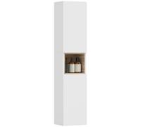 HOMCOM Colonna Bagno con 2 Armadietti e Ripiano Aperto in Legno Bianco