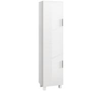 HOMCOM Colonna Bagno Moderna con 2 Armadietti e Ripiani Regolabili Bianco