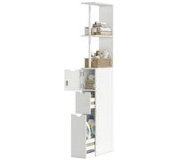 HOMCOM Colonna Bagno Mobile Bagno con Armadietto 15x33x136.8 cm Bianco