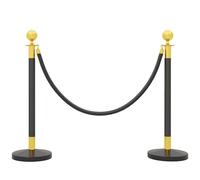 HOMCOM Colonnine Segnapercorso con Corda Vellutata di 1.5 m e Base Riempibile, Paletti Delimitazione Transenna Eliminacode in Acciaio Inox, per Hotel e Ristorante, Ø32x96 cm, Nero