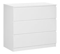 HOMCOM Comò Cassettiera con 3 Cassetti Moderna senza Maniglie per Camera Bianco