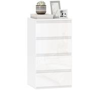 HOMCOM Comò per Camera con Design Slim, 80x40x80 cm, Bianco
