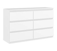HOMCOM comoda unità di archiviazione a 6 cassetti per camera da letto, stile moderno, per camera da letto, soggiorno - 120x39x75