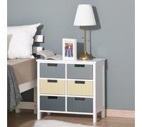 HOMCOM comodi 6 cassetti in legno per camera da letto soggiorno bagno 62x28x58 cm