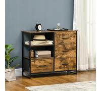 HOMCOM comodi cassetti con 4 cassetti pieghevoli in tessuto 2 ripiani 84x30x71,5 cm