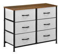 HOMCOM comodi cassetti moderni con 6 cassetti in tessuto 80x30x62,5 cm grigio e marrone