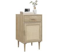 HOMCOM Comodino boho con cassetto mobile in rattan effetto legno naturale