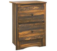 HOMCOM Comodino con 2 Cassetti in stile Rustico, 40x30x56 cm, Marrone