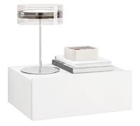 HOMCOM Comodino con Cassetto dal Design Sospeso Moderno in Truciolato Bianco