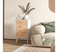 Homcom Comodino in legno Cassettiera Comò rustico Tavolino Mobili per camera da letto