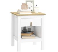 HOMCOM Comodino moderno Comodino con cassetto a scomparti aperti Tavolino per soggiorno camera da letto 45x40x55 cm Bianco