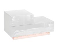 HOMCOM Comodino Moderno con 16 Luci LED RGB, Telecomando e Due Cassetti in Truciolato, 70x37x38cm, Bianco Aosom Italy