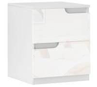 HOMCOM Comodino moderno con cassetti e cuscino, 40 x 40 x 48 cm, bianco