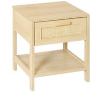 HOMCOM Comodino Moderno con Cassetto e Ripiano Inferiore in MDF color Legno