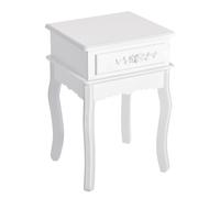 HomCom Comodino Moderno con Cassetto Mobiletto Multiuso Mobili Comodino classico in Legno Bianco Aosom