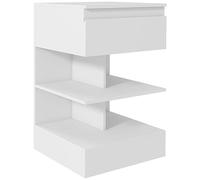 HOMCOM Comodino Moderno Mobiletto Cassetto, 2 Ripiani 39x39x65 cm Bianco