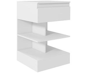 HOMCOM Comodino Moderno Mobiletto Cassetto, 2 Ripiani 39x39x65 cm Bianco