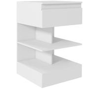 HOMCOM Comodino Moderno Mobiletto Cassetto, 2 Ripiani 39x39x65 cm Bianco | in Truciolato e MDF