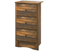 HOMCOM Comodino con 3 Cassetti in stile Rustico, Comodino per Camera da Letto in Legno, 40x30x74 cm, Marrone