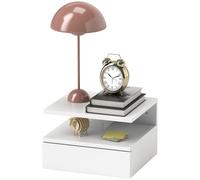 HOMCOM Comodino Sospeso Moderno con Cassetto 35x32x22.5cm Bianco