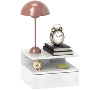 HomCom Comodino sospeso moderno salvaspazio con cassetto in truciolato