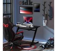 HOMCOM Computer Gaming Table piedini regolabili portabicchieri 120x65x74,5cm nero