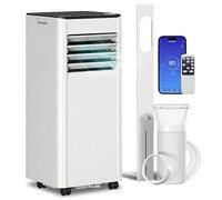 HOMCOM Condizionatore Portatile 9000BTU 2.6kW 4 in 1 Raffreddamento Deumidificazione, Ventilatore, Modalità Sleep, WIFI, Alexa/Google Voce, Telecomando, Touch, Display LED, ClasseA, Timer 24H per 28m²
