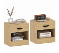 Homcom Confezione da 2 comodini stretti per camera da letto con cassetto e scomparto aperto per soggiorno 39X28X41 cm