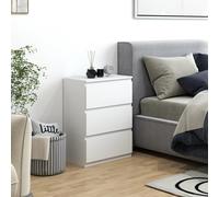 HOMCOM confortevole con 3 cassetti design Anti-ribaltamento 55x34x75 cm glitter bianco