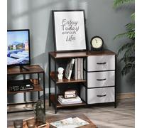 HOMCOM confortevole tessuto stile industriale 3 cassetti e 2 ripiani 80x29x71 cm