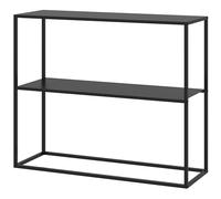 HOMCOM Consolle da Ingresso a 2 Ripiani, Tavolo Consolle Moderno in Acciaio per Salotto e Camera da Letto, 90x30x75cm, Nero