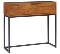 HOMCOM Consolle da Ingresso con Cassetto in Legno e Acciaio 80x30x76 cm