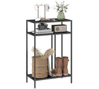 HOMCOM Consolle Ingresso con Ripiani, Tavolo Consolle in Metallo, Tavolino Ingresso per Camera da Letto, 55x30x85 cm, Nero