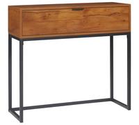 HOMCOM Mobile Consolle da Ingresso con Cassetto in Legno e Acciaio 80x30x76 cm