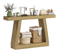 HOMCOM Consolle Ingresso Rustico con Piano Spesso, Tavolo Consolle a 2 Livelli con Spazio di Archiviazione in Legno, Tavolino Ingresso per Corridoio, Ingresso, Soggiorno, 140x30x83 cm, Rovere
