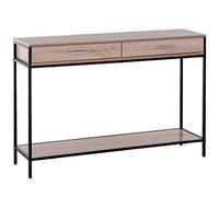 Homcom - Consolle stretta per ingresso, tavolo ausiliario stretto per porta di ingresso, 120 x 30 x 81,5 cm, stile industriale imitazione quercia