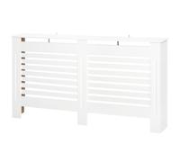 HOMCOM Copricaloriferi a Doghe con Ripiano in Legno Bianco 172x19x81 cm