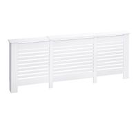 HOMCOM Copricalorifero Regolabile in Larghezza con Mensola Superiore in MDF e Legno Bianco 140-202x19x82.5cm Aosom