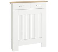 HOMCOM Copritermosifone a Doghe con Cassetto in Legno 78x19x97 cm Bianco