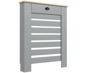HOMCOM Copritermosifone a Doghe Moderno a Griglia 78x19x95.5 cm Grigio